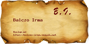 Balczo Irma névjegykártya